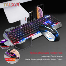 Load image into Gallery viewer, Real Mechanical Hand Feeling Keyboard with Mouse Headset Set Desktop Computer Notebook Game Wired USB Esports Wrangler Keyboards
