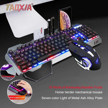 Load image into Gallery viewer, Real Mechanical Hand Feeling Keyboard with Mouse Headset Set Desktop Computer Notebook Game Wired USB Esports Wrangler Keyboards