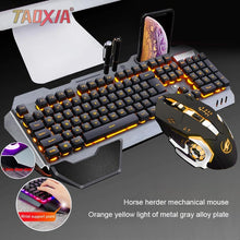 Load image into Gallery viewer, Real Mechanical Hand Feeling Keyboard with Mouse Headset Set Desktop Computer Notebook Game Wired USB Esports Wrangler Keyboards
