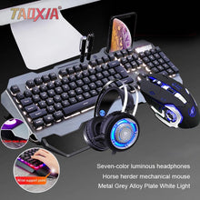 Load image into Gallery viewer, Real Mechanical Hand Feeling Keyboard with Mouse Headset Set Desktop Computer Notebook Game Wired USB Esports Wrangler Keyboards