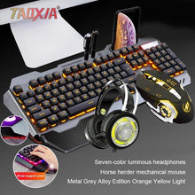 Load image into Gallery viewer, Real Mechanical Hand Feeling Keyboard with Mouse Headset Set Desktop Computer Notebook Game Wired USB Esports Wrangler Keyboards