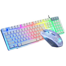 Load image into Gallery viewer, T6 Rainbow LED Backlit Multimedia Ergonomic USB Gaming Keyboard Wired Mouse and Mouse Pad for PC Laptop Computer Users Gamers
