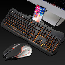 Load image into Gallery viewer, Gaming keyboard Mouse Combos LED Backlit USB Wired Mechanical Keyboard Mouse Set with Phone Holder for PC Computer Gamer