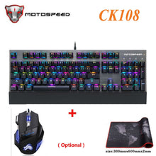 Load image into Gallery viewer, Original Motospeed CK108 Mechanical Keyboard 104 Keys RGB Switch Gaming Wired LED Backlit Anti-Ghosting for Gamer Computer PC