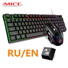 Load image into Gallery viewer, Gaming Keyboard And Mouse Gamer Backlit Keyboard Mouse Set Ergonomic Russian Keyboard Kit USB 104 Keycaps For PC Computer Game