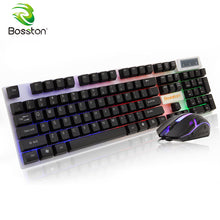 Load image into Gallery viewer, Bosston USB Wired Keyboard and mouse set Backlight 104 Keys Mechanical Feel Gaming Keyboards for PC Computer Laptop