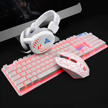 Load image into Gallery viewer, 4Pcs Illuminated Gaming Mouse Pad Accessories Home Mechanical Wired USB Keyboard Set Computer Desktop Backlight Headset
