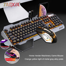 Load image into Gallery viewer, Real Mechanical Hand Feeling Keyboard with Mouse Headset Set Desktop Computer Notebook Game Wired USB Esports Wrangler Keyboards

