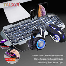Load image into Gallery viewer, Real Mechanical Hand Feeling Keyboard with Mouse Headset Set Desktop Computer Notebook Game Wired USB Esports Wrangler Keyboards
