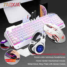 Load image into Gallery viewer, Real Mechanical Hand Feeling Keyboard with Mouse Headset Set Desktop Computer Notebook Game Wired USB Esports Wrangler Keyboards

