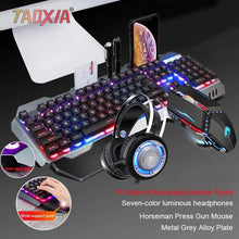Load image into Gallery viewer, Real Mechanical Hand Feeling Keyboard with Mouse Headset Set Desktop Computer Notebook Game Wired USB Esports Wrangler Keyboards
