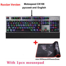 Load image into Gallery viewer, Original Motospeed CK108 Mechanical Keyboard 104 Keys RGB Switch Gaming Wired LED Backlit Anti-Ghosting for Gamer Computer PC
