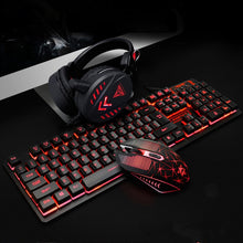 Load image into Gallery viewer, 4Pcs Pad USB Computer Waterproof Gaming Mouse Headset Home Illuminated Wired Backlight Desktop Ergonomic Keyboard Set
