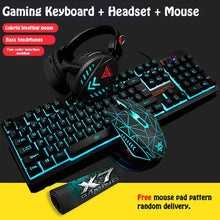 Load image into Gallery viewer, 4Pcs Gaming PC Headset Keyboard 1600 DPI Mouse Pad Set Mechanical Feeling Backlight USB Wired For Computer Desktop Laptop
