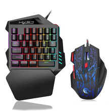 Load image into Gallery viewer, Hxsj Mini teclado mecánico de una mano teclado para Gaming teclado V100 35 teclas colorido teclado de juego retroiluminado para Pc ordenador Android ganar
