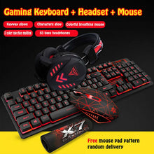 Load image into Gallery viewer, 4Pcs/set Illuminated Computer Waterproof Gaming Mouse Headset Pad USB Home Wired Backlight Desktop Ergonomic Keyboard Set

