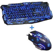 Load image into Gallery viewer, New Tri-Color Backlit Computer Gaming Keyboard Teclado Full N-Key USB Powered Game Keyboard for PC Laptop Russian sticker
